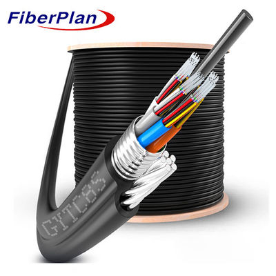 Steel Wire Stranded Figure 8 Aerial 6 Core Armored Fiber Optic Cable GYTC8S