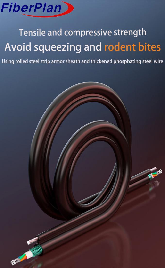 Figure 8 Armored Fiber Optic Cable Single Multi Mode 6 Core Steel Wire ...